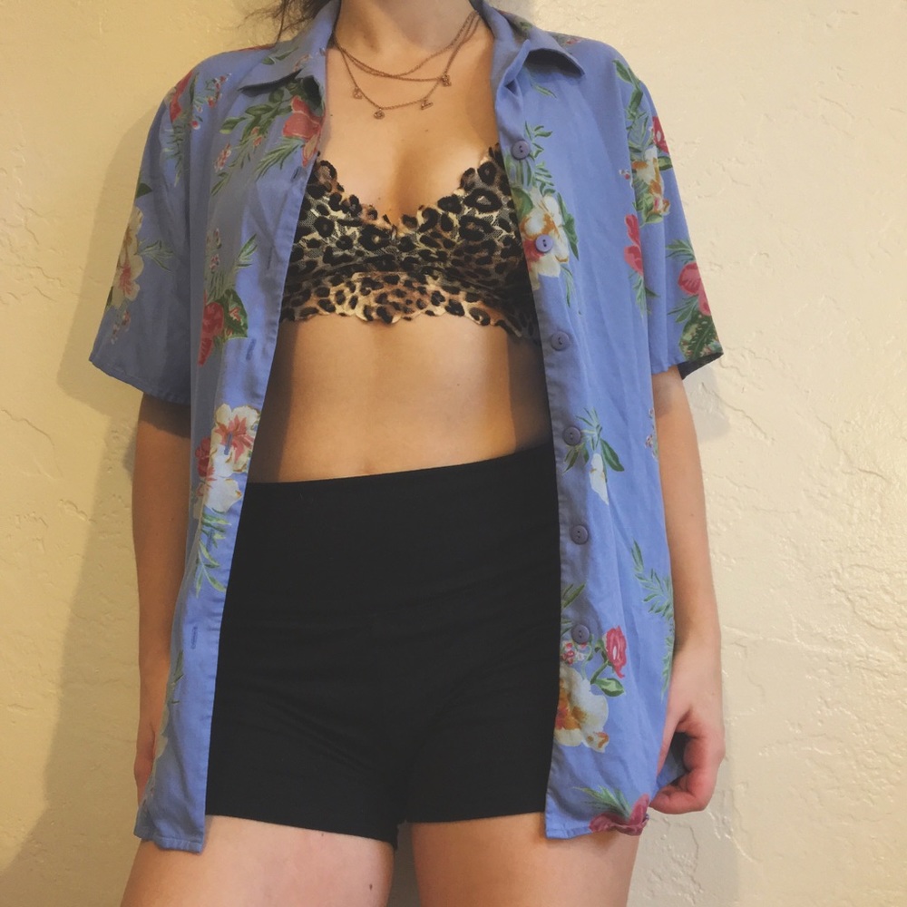 Silk Tropical Button Down - image 1